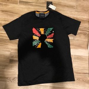 Large brand new denim & flower t shirt